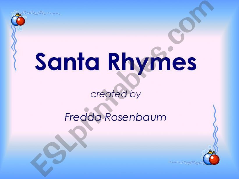 Santa Rhymes powerpoint