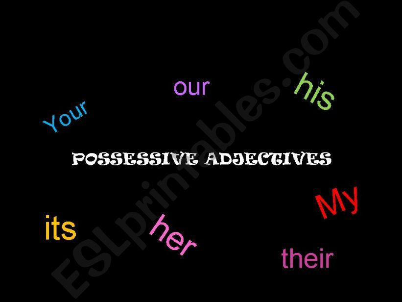 POSSESSIVE ADJECTIVES - PRESENTATION
