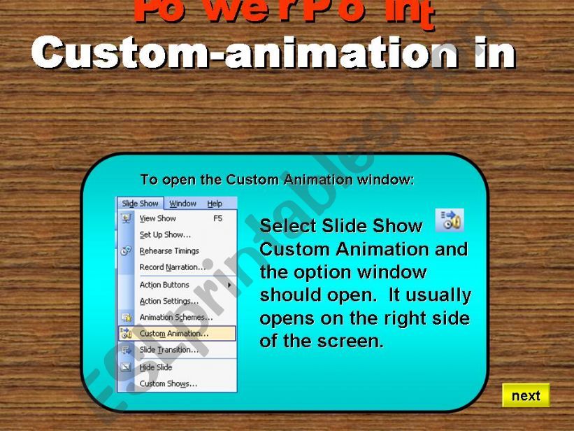 custom animation in PowerPoint