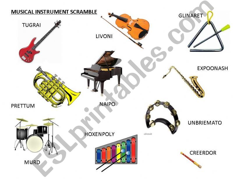 Musical Instrument Scramble powerpoint