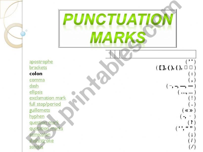 punctuation marks presentation