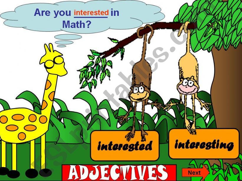 ADJECTIVES -ed -ing (*25 slides* animated with sound*)