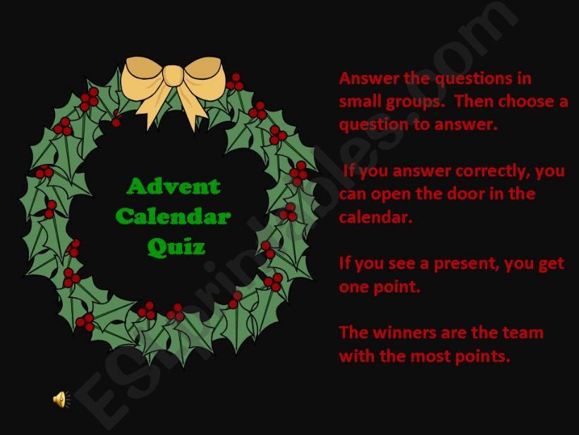 Christmas Advent Calendar Quiz