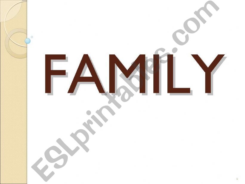 Family vocabulary presentation 