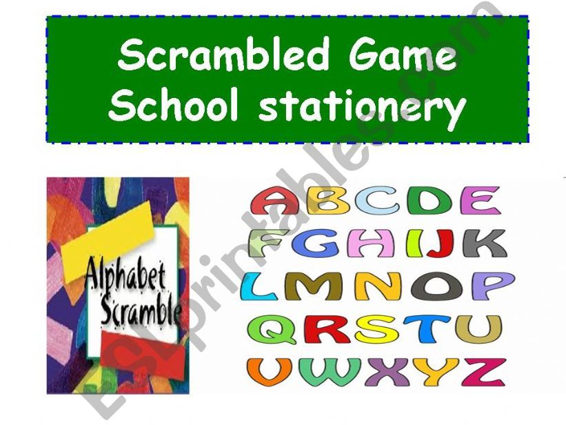Scrambled Game - School stationery