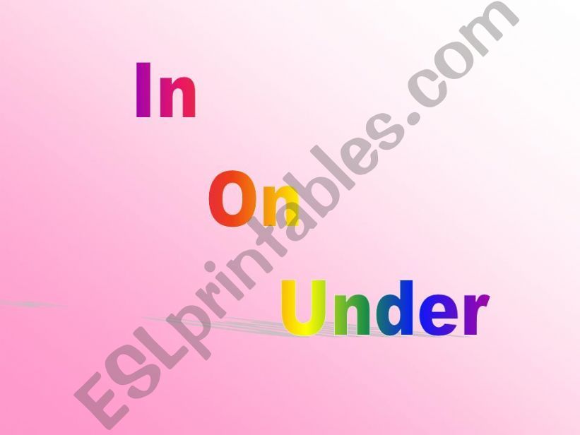 In/ On/ Under powerpoint