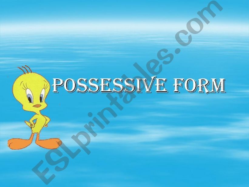 POSSESSIVE FORM (lesson, explanation, exercises)