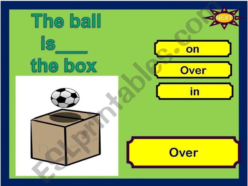 game prepositions where is the ball