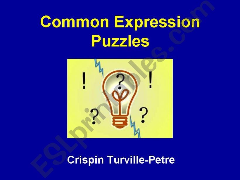 Common Expression Puzzles powerpoint