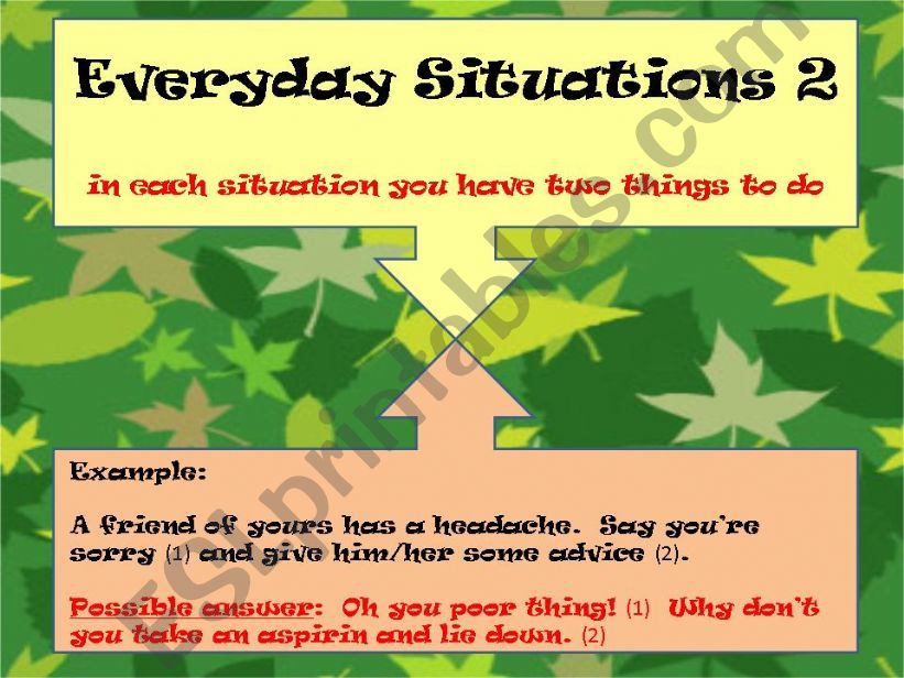 EVERYDAY SITUATIONS 2 powerpoint