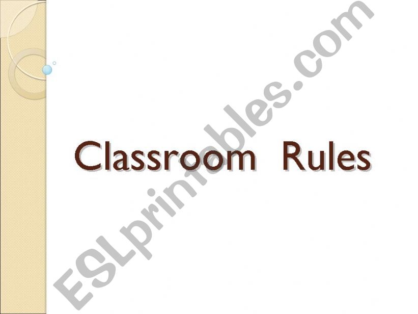 classroom rules powerpoint