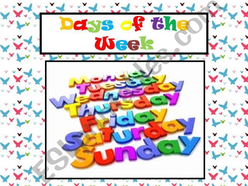 DAYS OF THE WEEK powerpoint