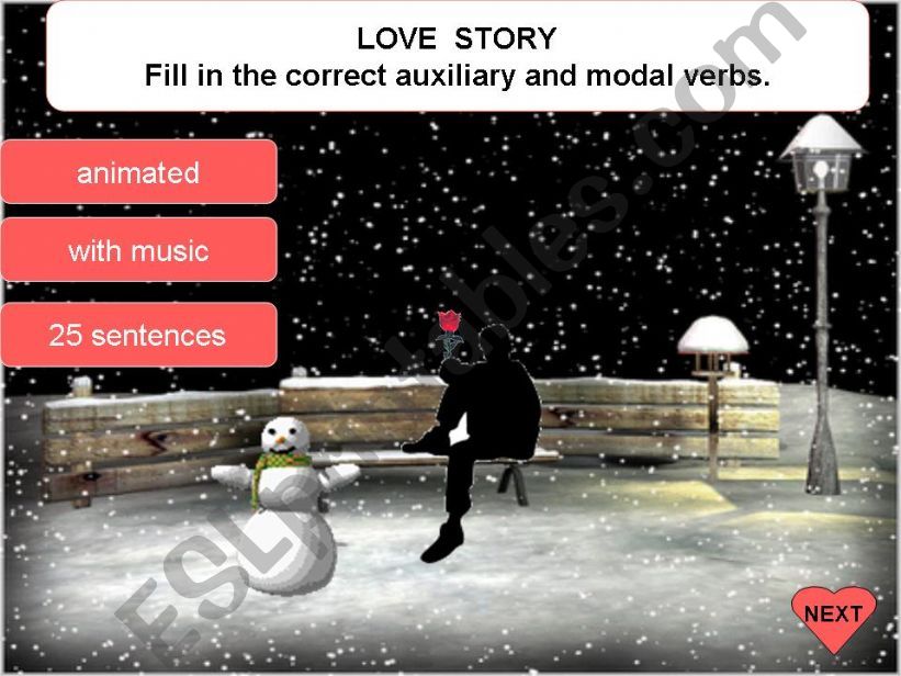 LOVE  STORY ( choose the correct auxiliary or modal verb)