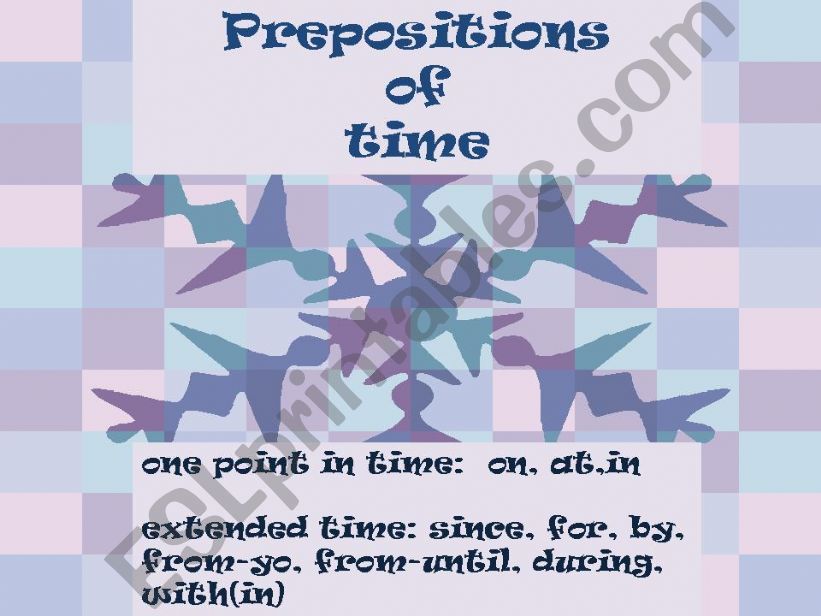 PREPOSITIONS OF TIME powerpoint