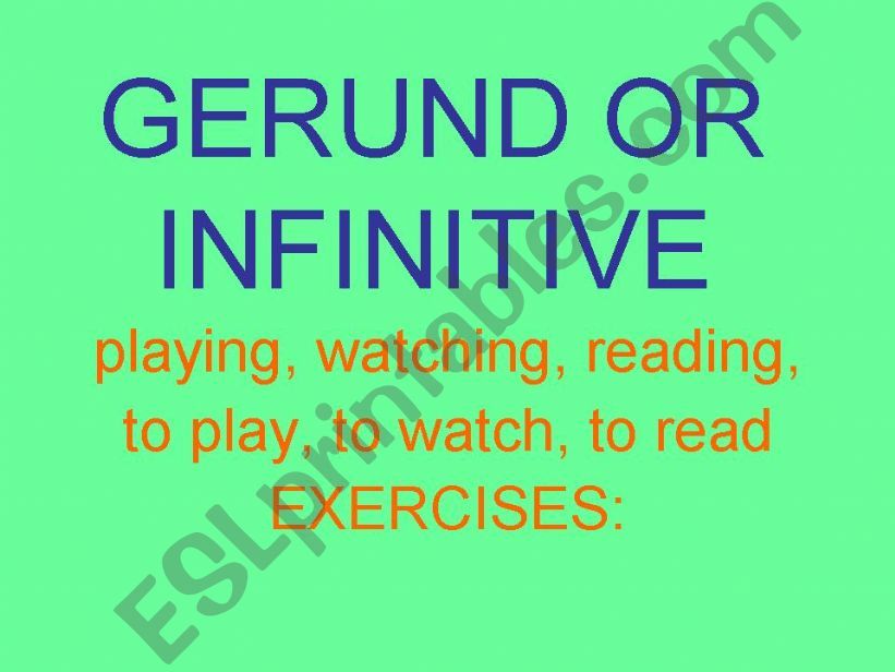 gerund or infinitive powerpoint