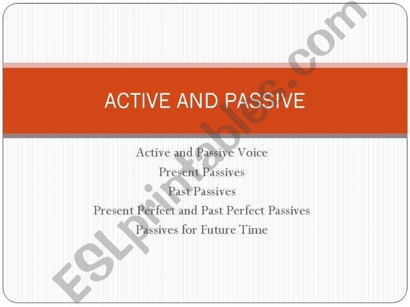 Active and Passive Voice powerpoint