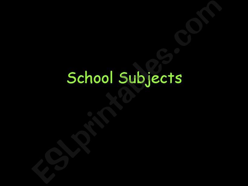 School Subjects powerpoint
