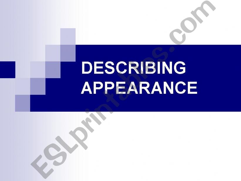 Describing appearance powerpoint