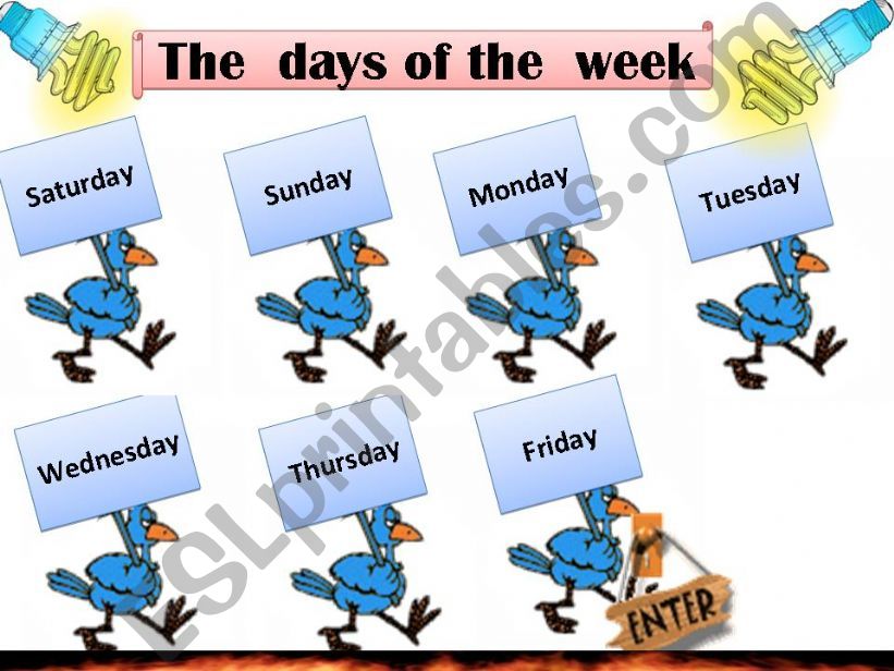 the days of  the week game powerpoint