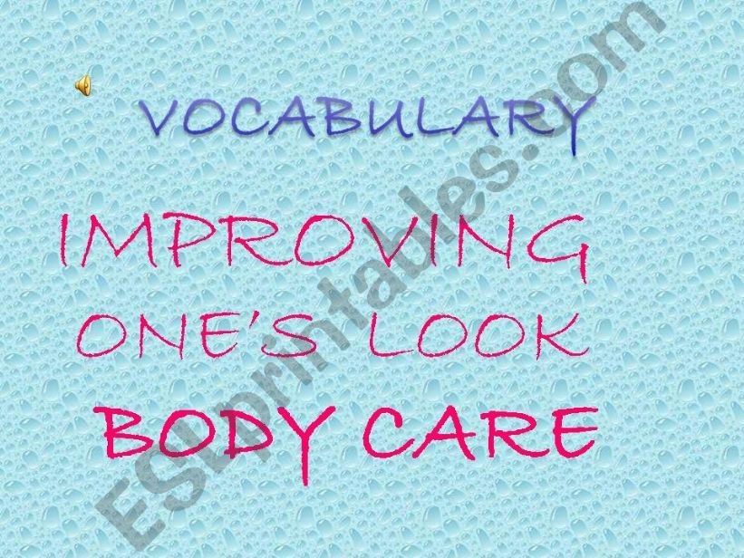 VOCABULARY - bodycare powerpoint