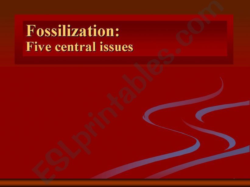 fosilazation second language acquisition