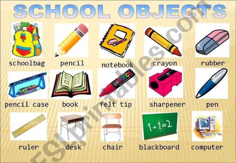 school objects 2 powerpoint