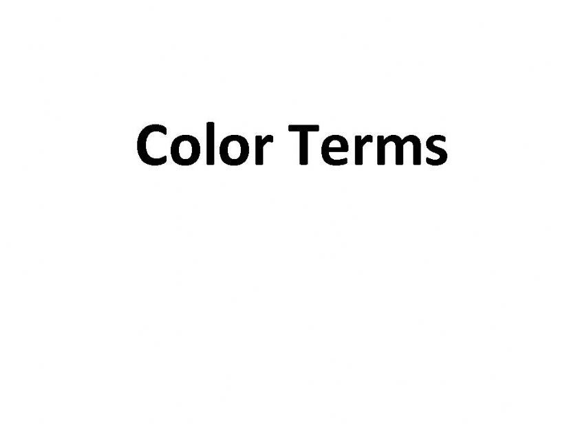 ESL English PowerPoints Color Terms