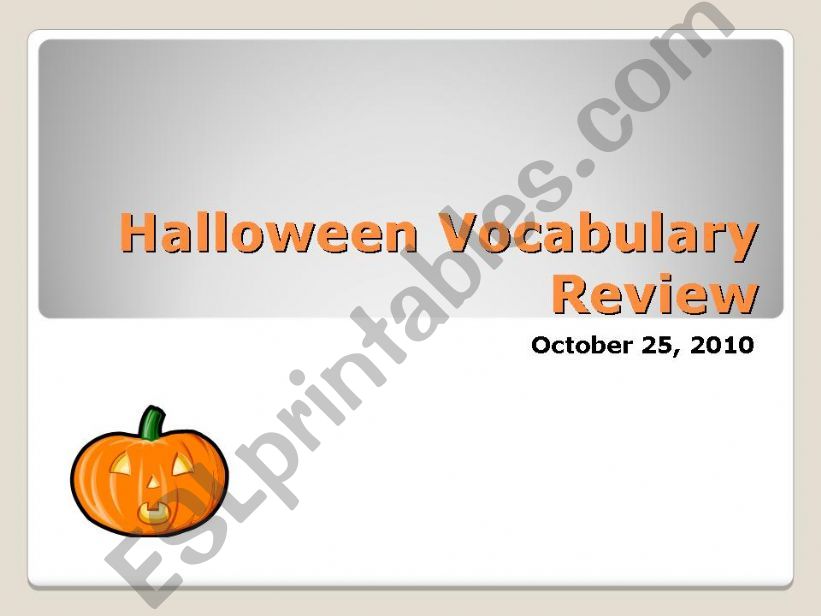 Halloween Vocab review powerpoint