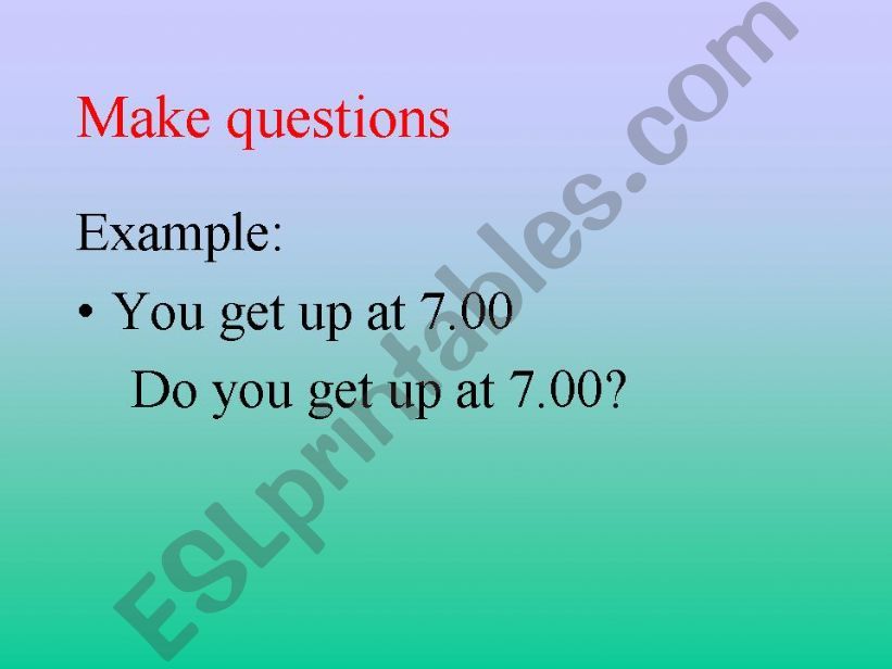 simple present tense question form