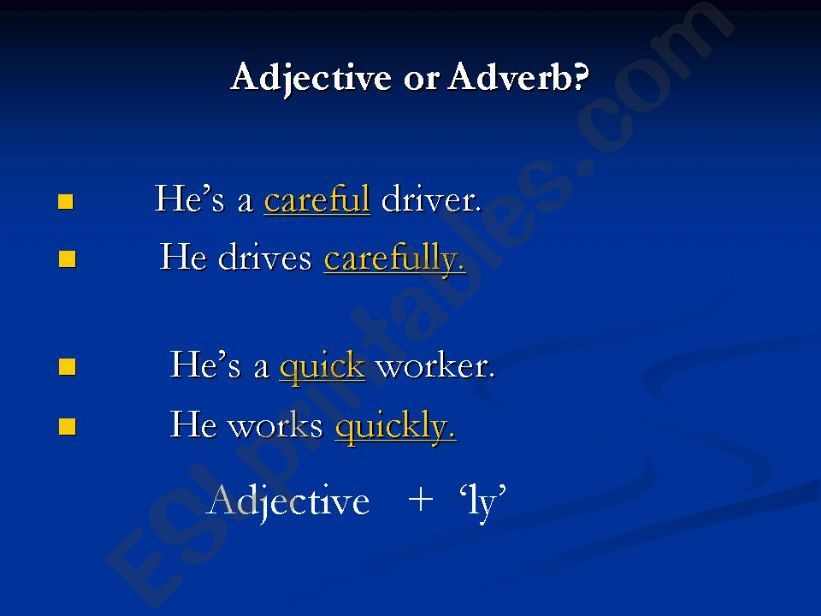 Adjective or adverb? powerpoint