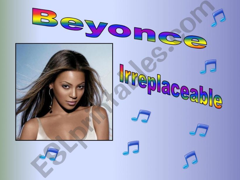 Beyonce Irreplaceable song vocabulary quiz