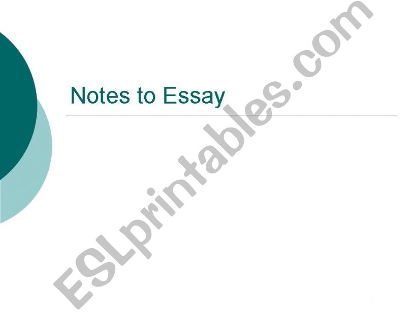 Transforming the Outline to an Essay