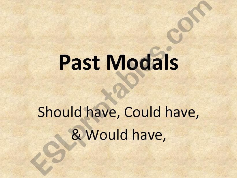 Past Modals - Regrets powerpoint