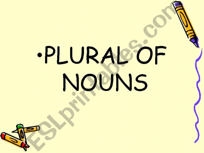 Plural of nouns powerpoint