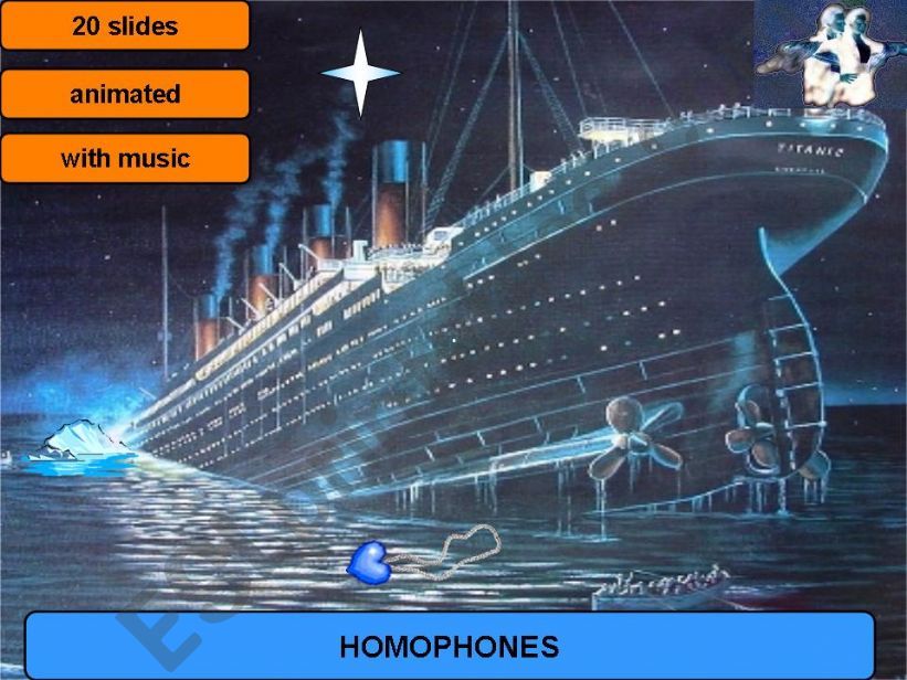 Titanic story - Homophones powerpoint