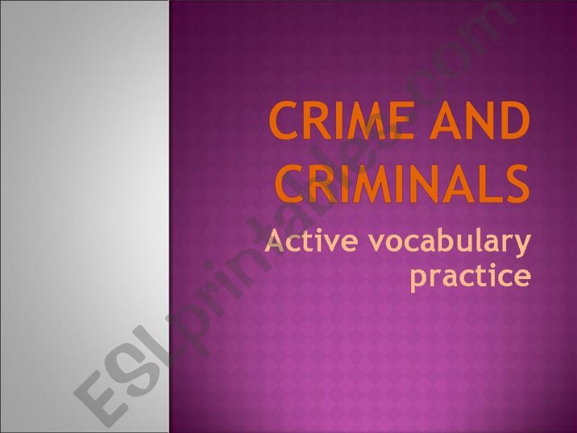 Crimes and punishment powerpoint