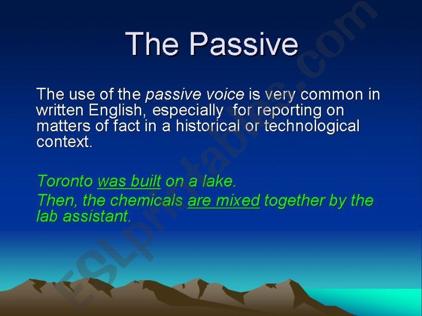 Introduction to the passive voice