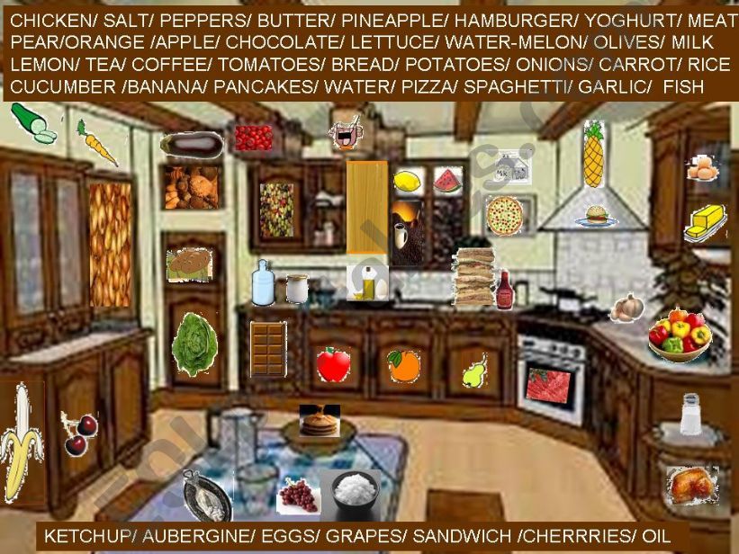 40 hidden items of food in the kitchen.(2/2)
