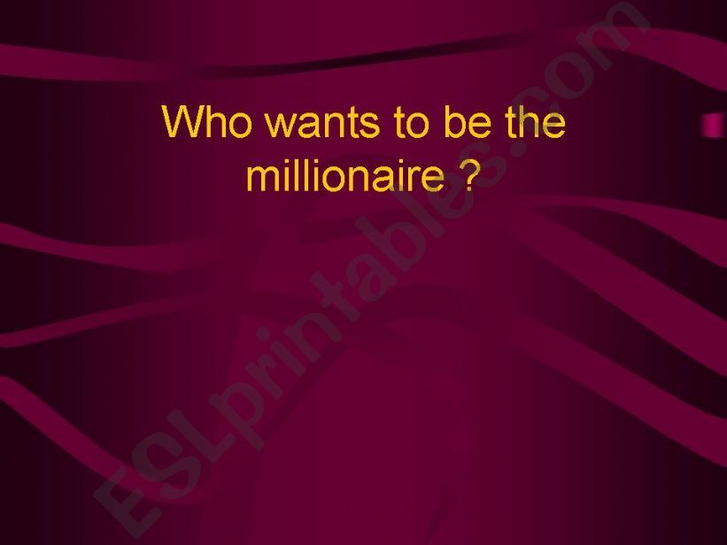 who wants to be a milionaire powerpoint