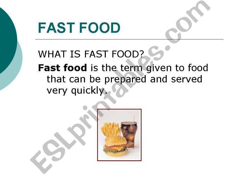 Fast food - positive and negative aspects
