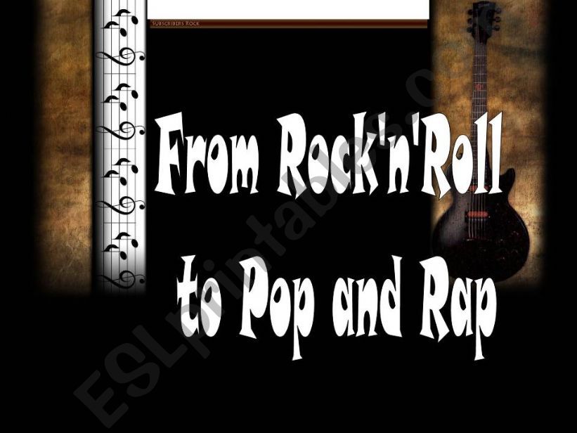 From Rock&Roll to Pop and Rap powerpoint