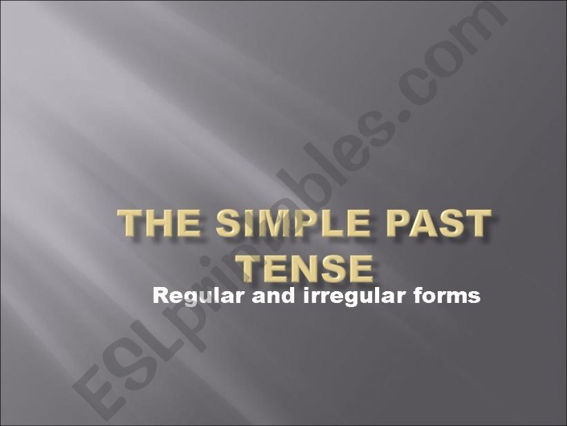 The Simple Past Tense powerpoint