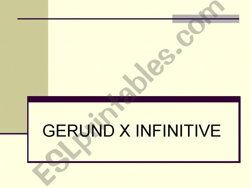 Gerund X infinitve powerpoint