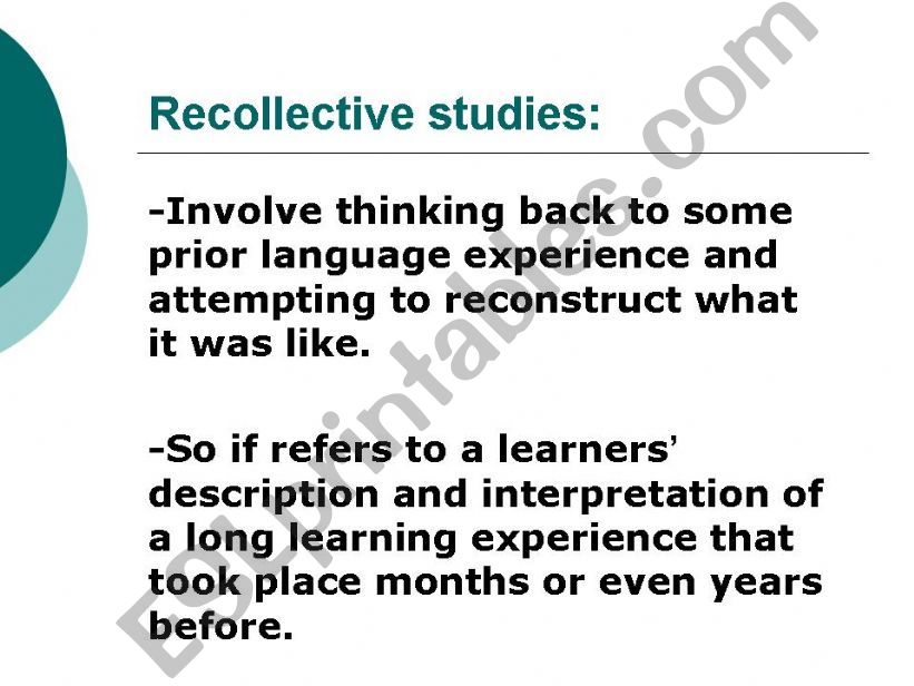 Recollective Studies powerpoint