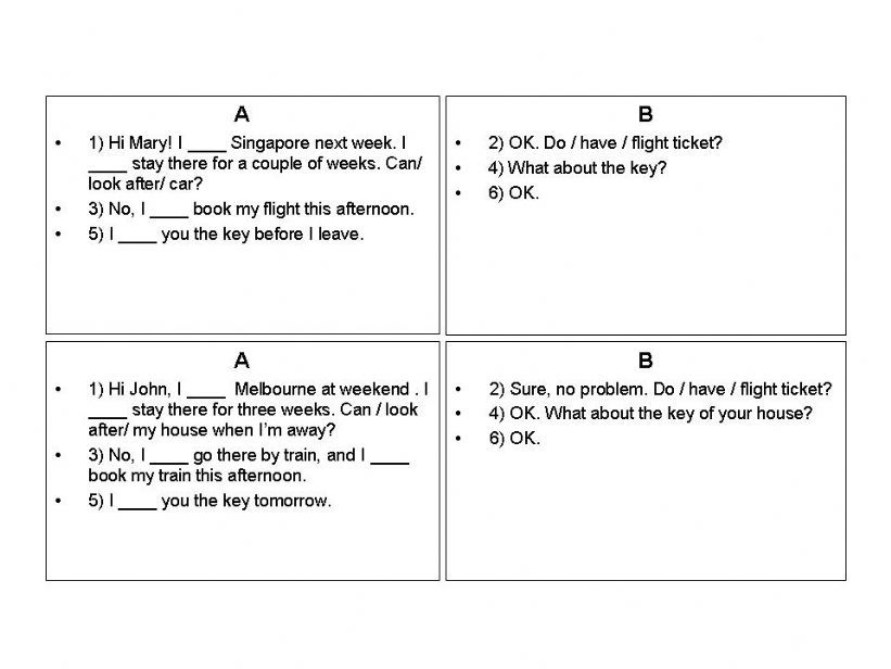 Controlled cue cards - Future tense (Will and Be going to)