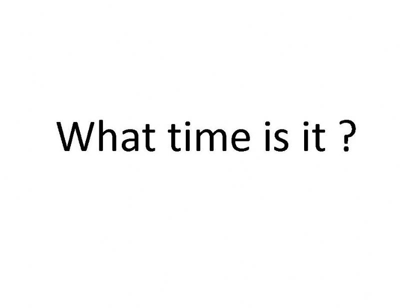 What time is it ? powerpoint