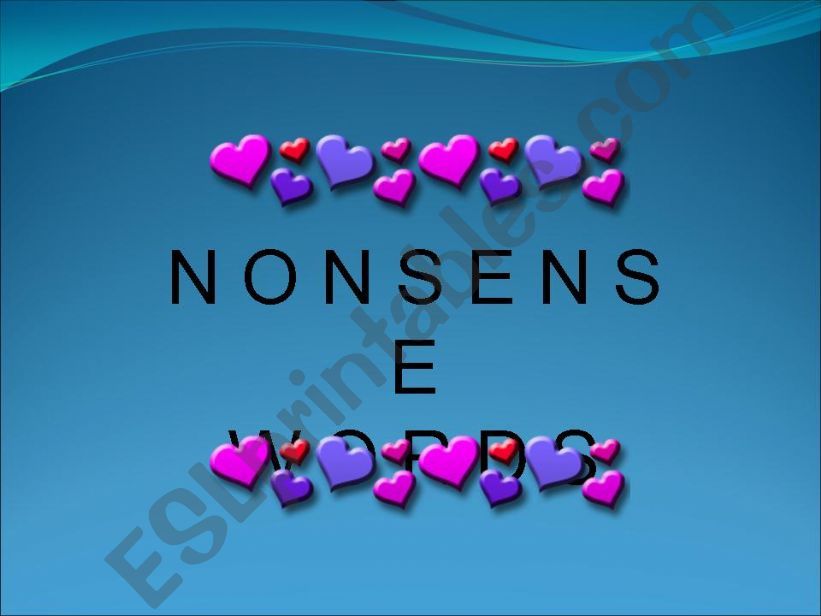 Nonsense Words powerpoint