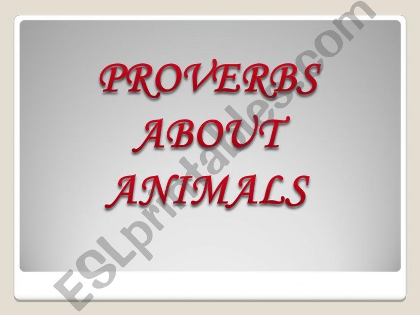 PROVERBS powerpoint