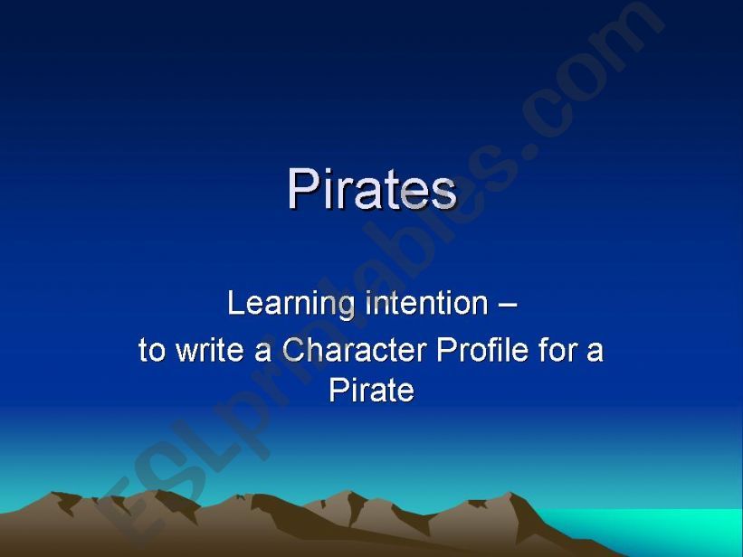 writing - a character profile for a pirate