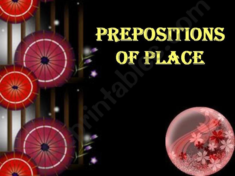 prepositions of place powerpoint